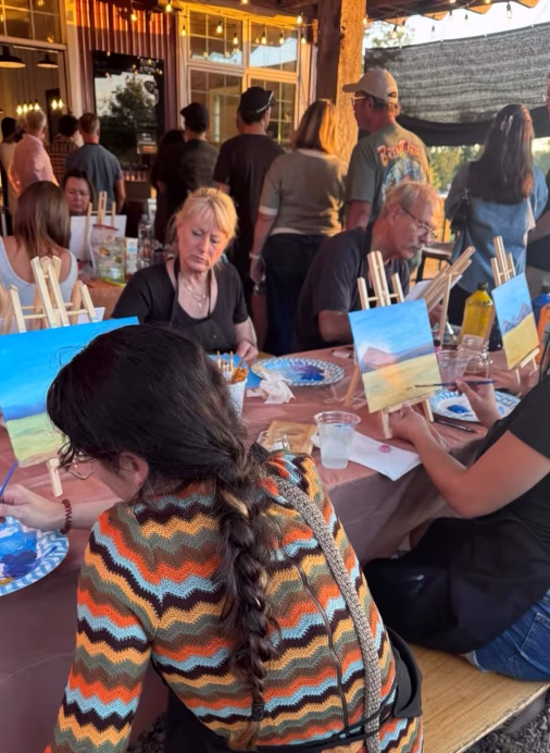 Guests sharing a painting activity at the Aprajita Art Studio workshop, photo 4